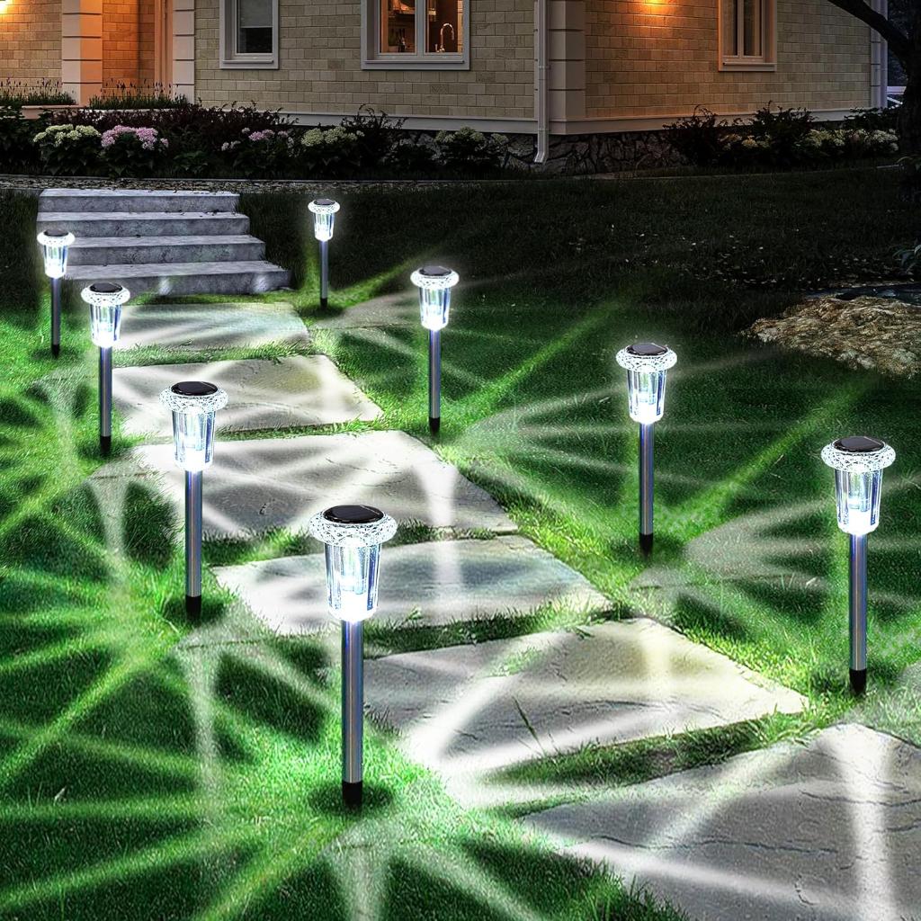 Driveway Solar Path Lights With Ground Stakes For Easy Setup