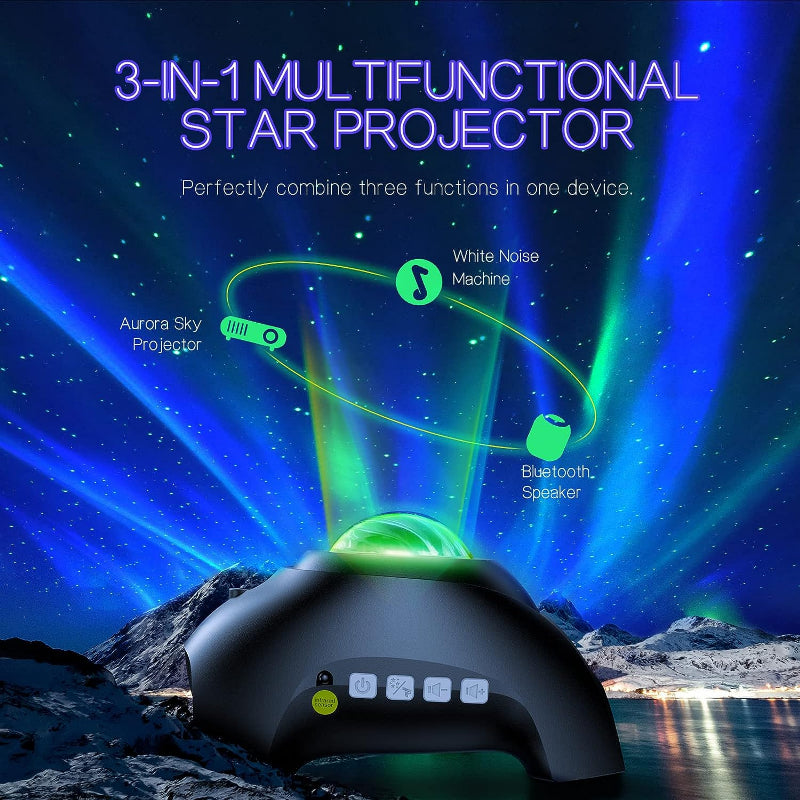 Northern Galaxy Light Aurora Projector With Bluetooth Speaker