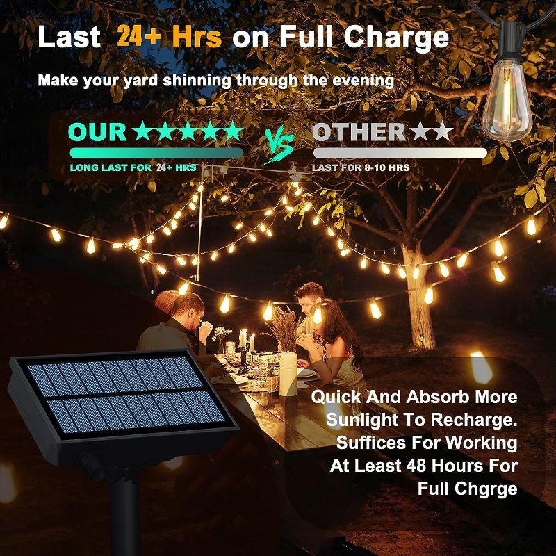 Outdoor Solar String Lights Weatherproof With Remote