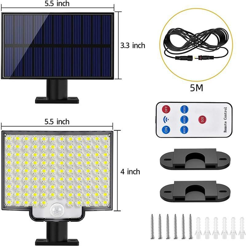 106LED Outdoor Solar Light With Motion Sensor Light With Remote Control