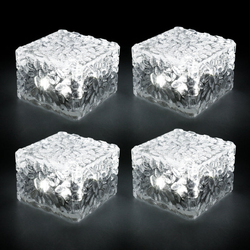 4 Pieces Solar Led Ice Cube Brick Lights