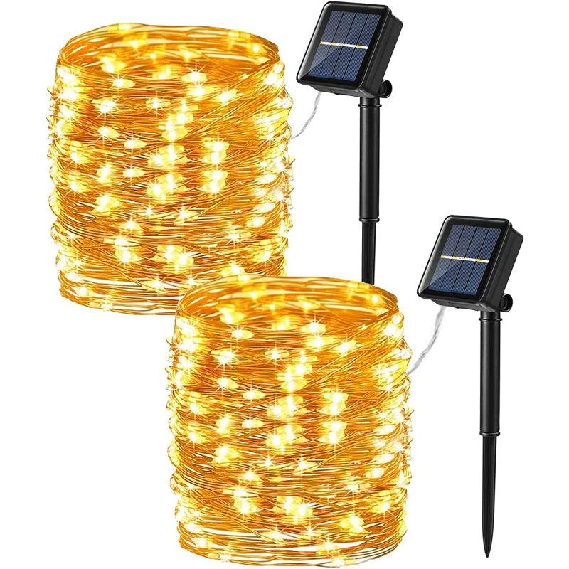 8 Modes Solar String Lights – Flexible Copper Wire Design