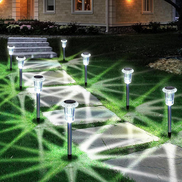 Driveway Solar Path Lights With Ground Stakes For Easy Setup