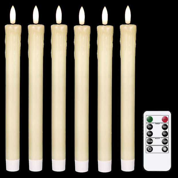 Flameless Taper Candles –  Wax Flickering Remote Control
