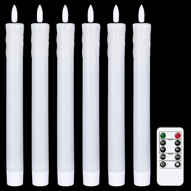 Drip Wax Flameless Taper Candles Flickering