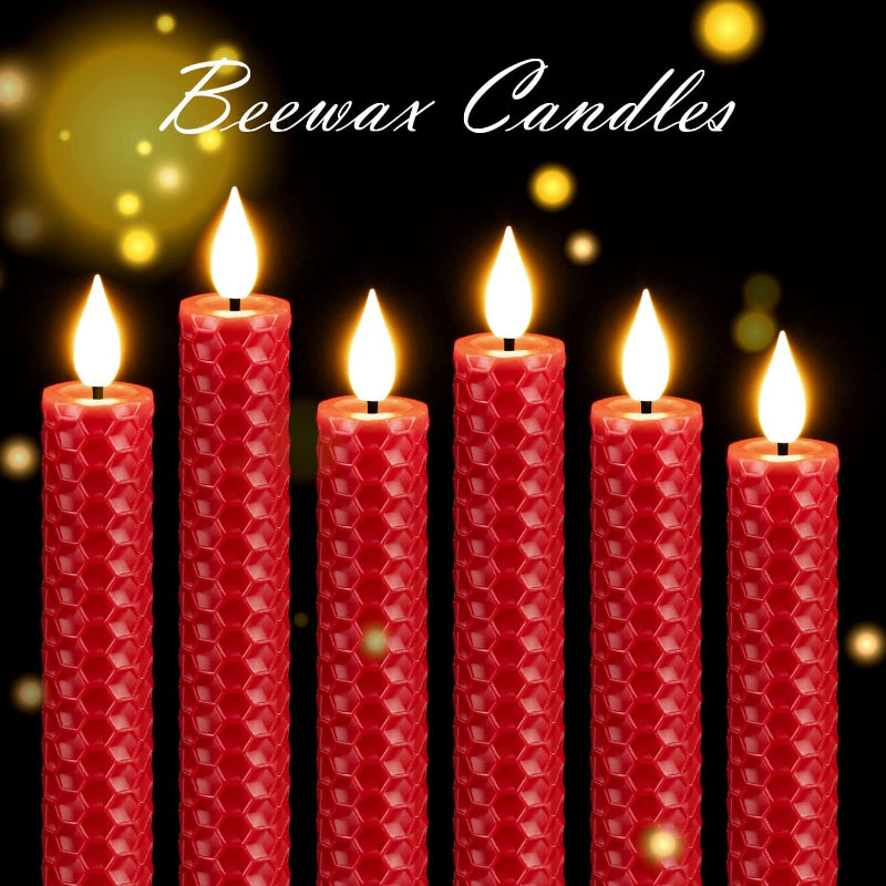 Honeycomb Flameless Taper Candles With Remote Timer