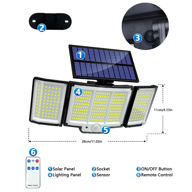 LED Solar IP65 Waterproof Motion Sensor Lights