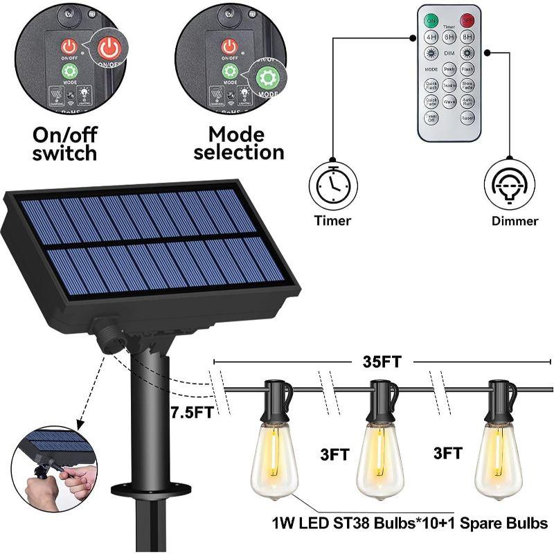 LED Outdoor Solar String Lights – Weatherproof Decor With Remote