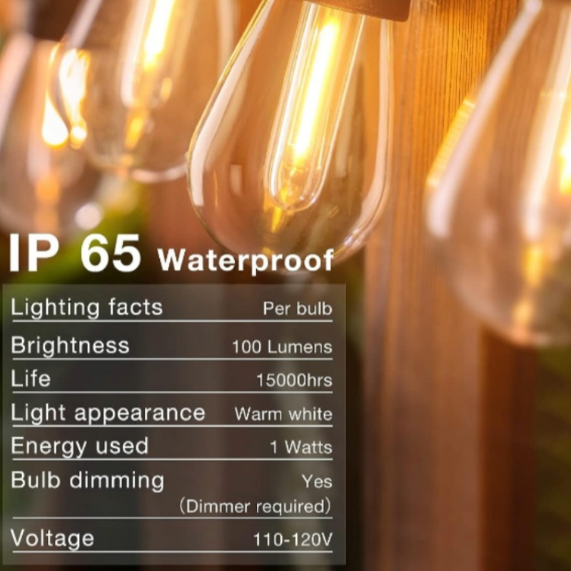 Outdoor String Lights With Shatterproof Bulbs