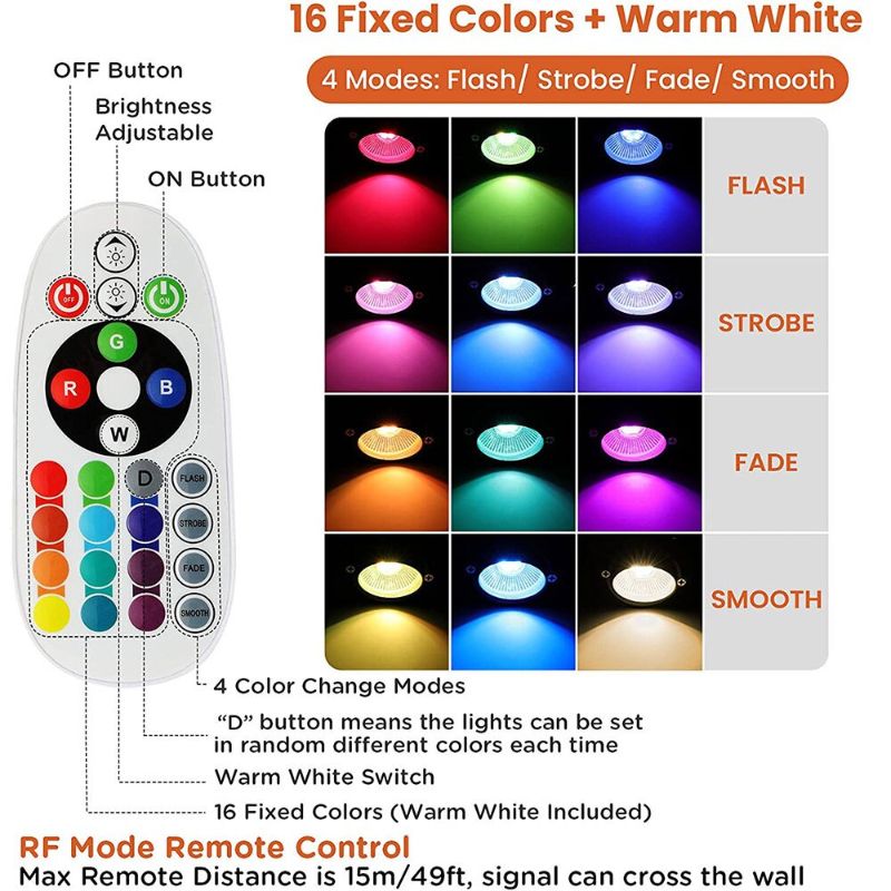 RGB Warm White LED Underground Fence Deck Lamp