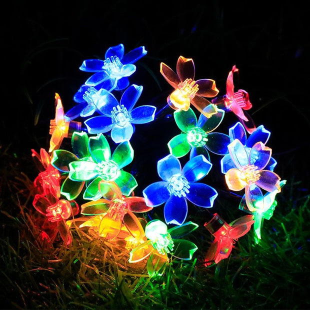 Solar Garden Light Led Flower Fairy String Lights