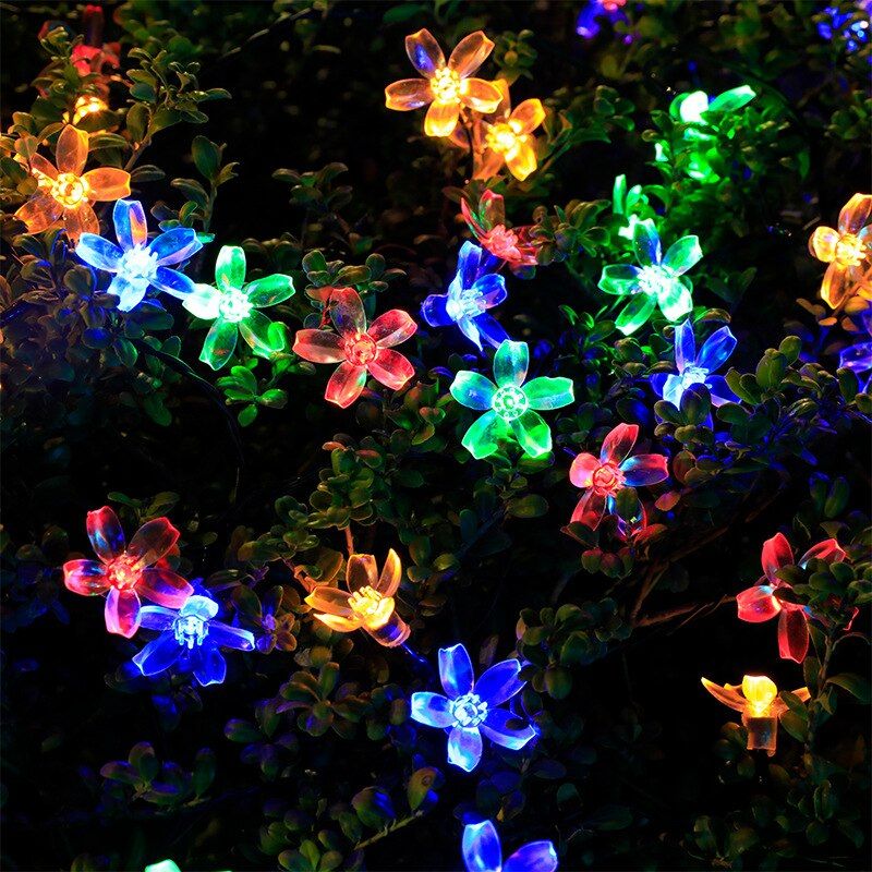 Solar Garden Light Led Flower Fairy String Lights