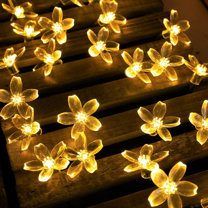 Solar Led Flower Fairy String Lights