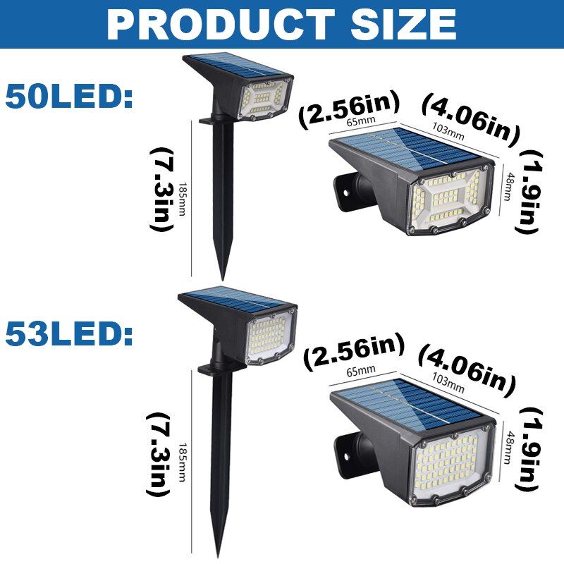 Solar Powered Spotlight Lamp Adjustable Solar Lawn Light