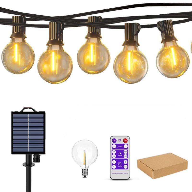 G40 Solar String Lights Outdoor – Waterproof LED Patio Lighting