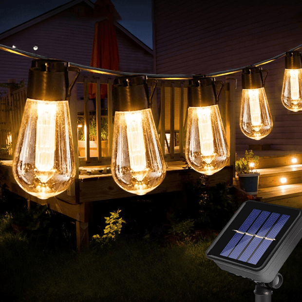 LED Solar Decorative Waterproof String Bulb Lights