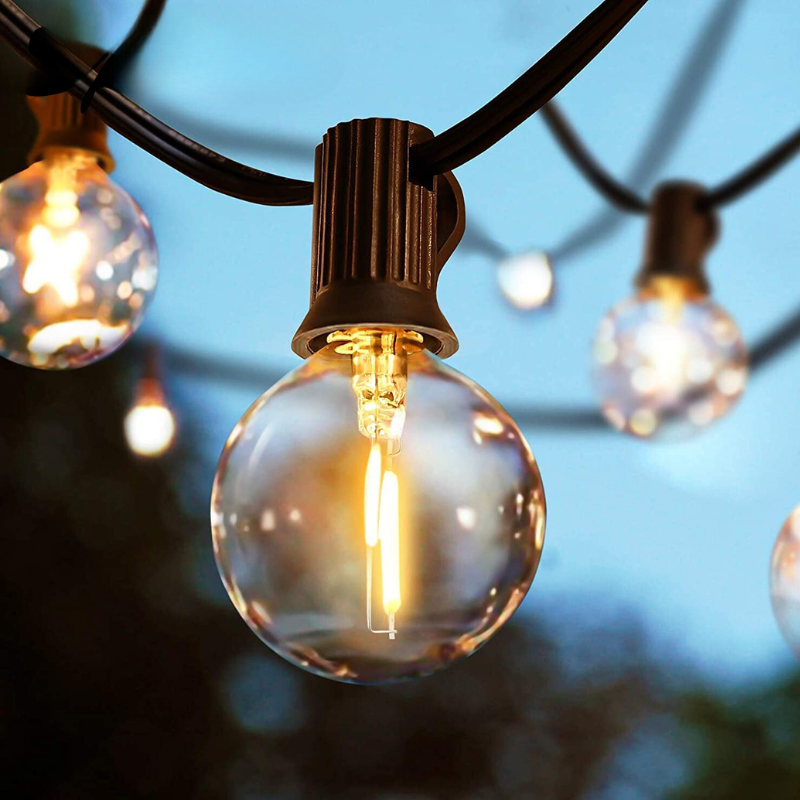 Fairy Outdoor Clear Glass Bulbs Chain Light