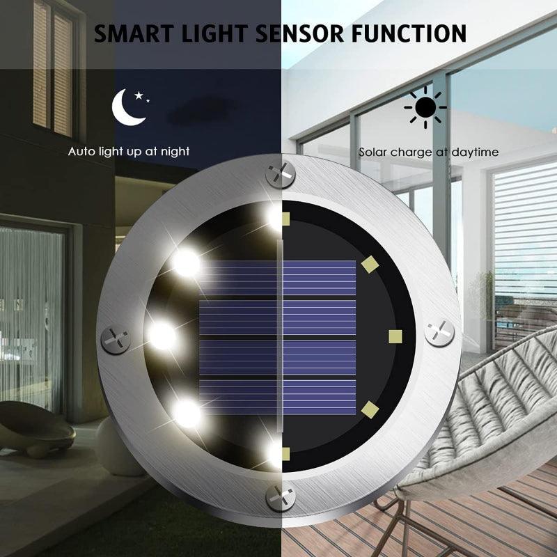 Solar Ground Lights, Waterproof Solar Garden Lights