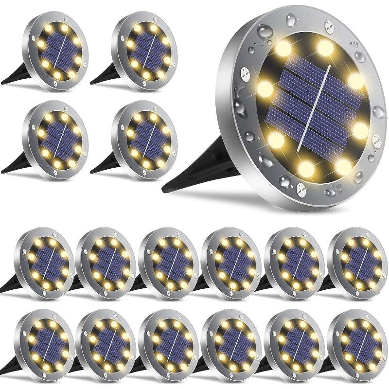 Solar Ground Lights, Waterproof Solar Garden Lights