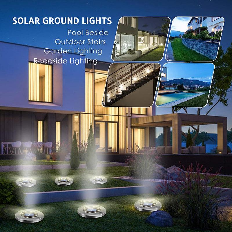 Solar Ground Lights, Waterproof Solar Garden Lights