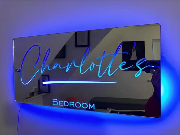 Custom Light Up Name Mirror