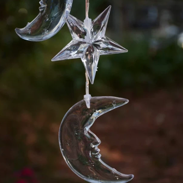 Moon and Star Solar Wind Chime
