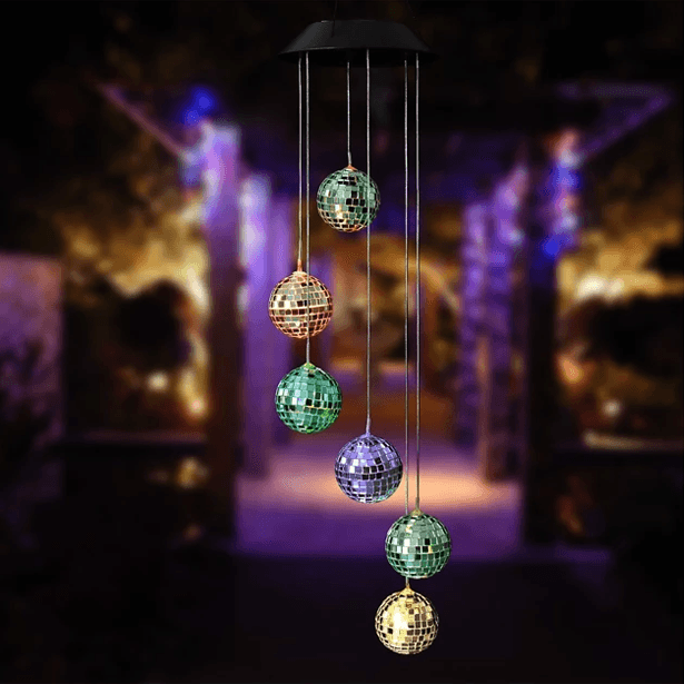 Disco Mirror Ball Solar Wind Chime