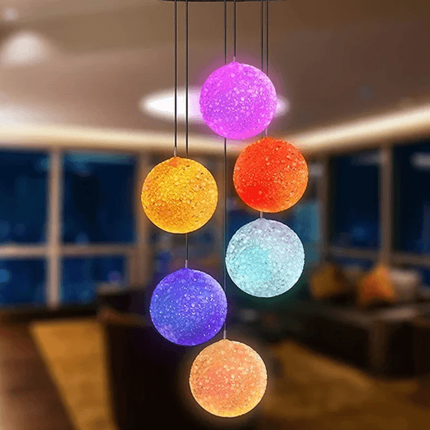 Solar Powered Crystal Ball Wind Chimes